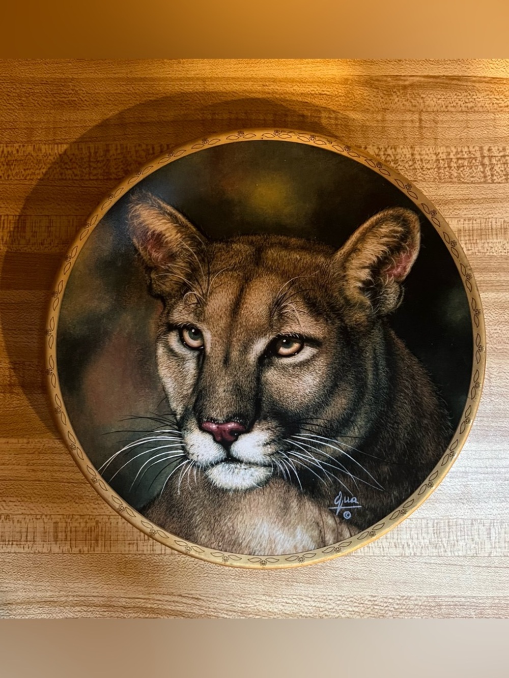 1993 Vintage “Big Cats of the World" Lenox collectible cougar plate